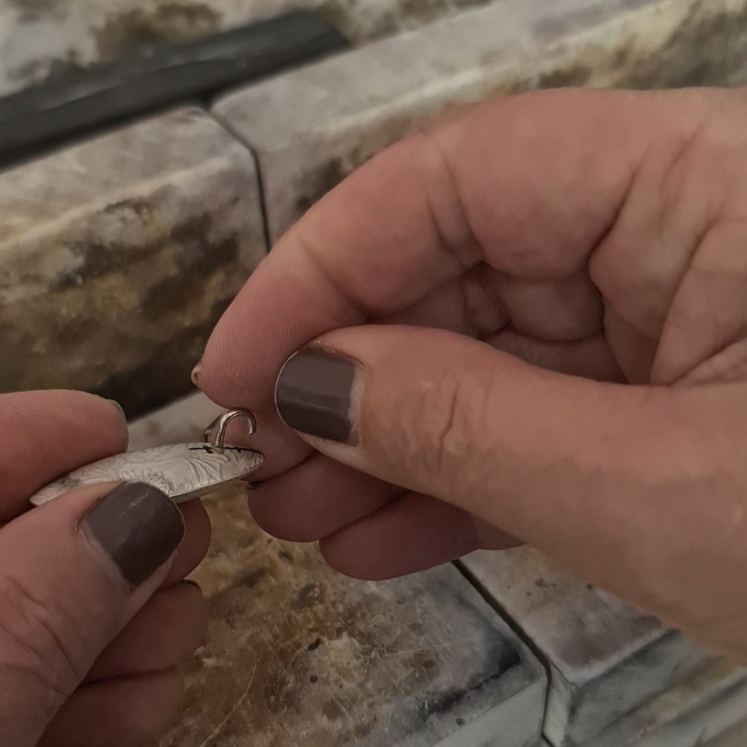 adding the bail to the pendant